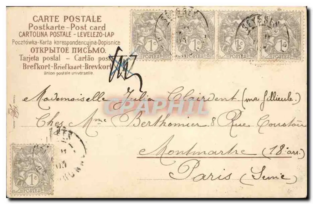 Büschel von Mädesüß — Seysses (Haute-Savoie) — Seyyès & Sés (M. J. Jaronne) - Rückseite
