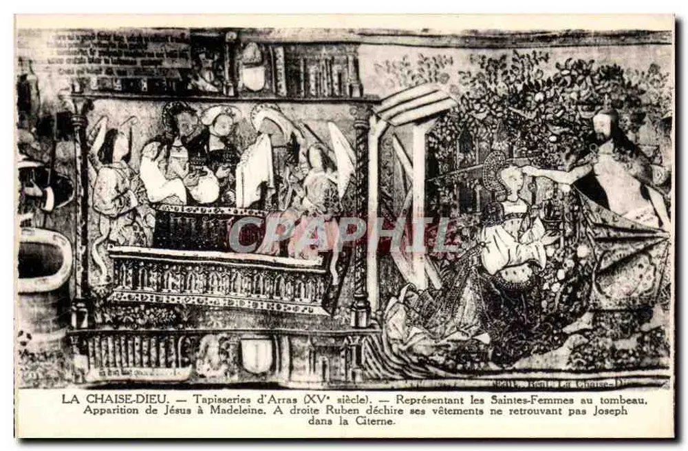 La Chaise-Dieu — Tapeçarias de Arras (século XV) — Representando as Santas Mulheres no túmulo - Frente