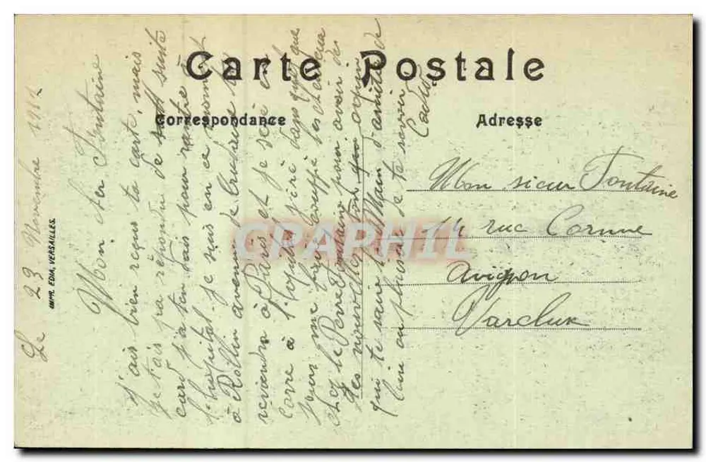 Paris — Estação de Lyon — Editor E. Versailles, n° 1414 - Verso