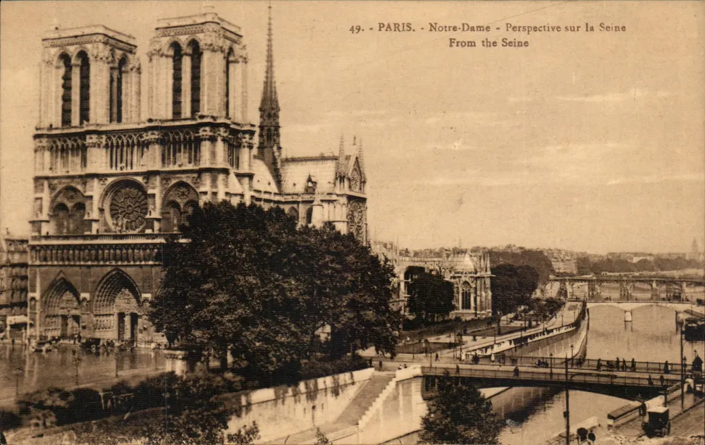 Paris - Notre-Dame - Perspectiva sobre a Sena — Edições Les Belles Choses de France, n°49 - Frente