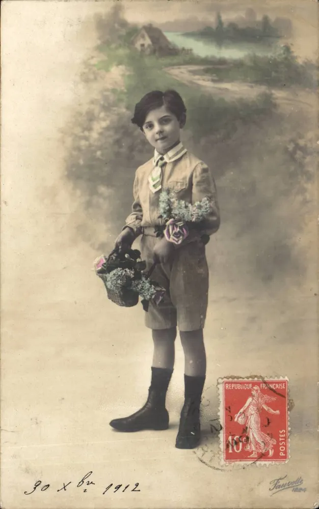 Kind mit Blumenstrauß — Fauvels 1912 — Fauvels - Vorderseite