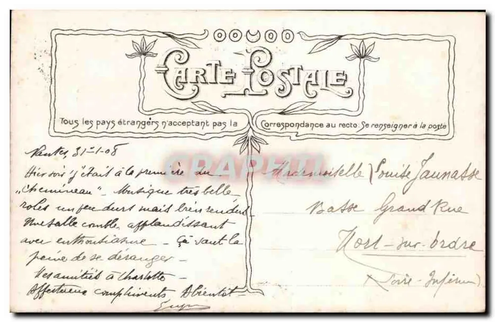 Frau in einem rosa Kleid — Gedicht von F. Ahvers — unbekannter Verlag - Rückseite