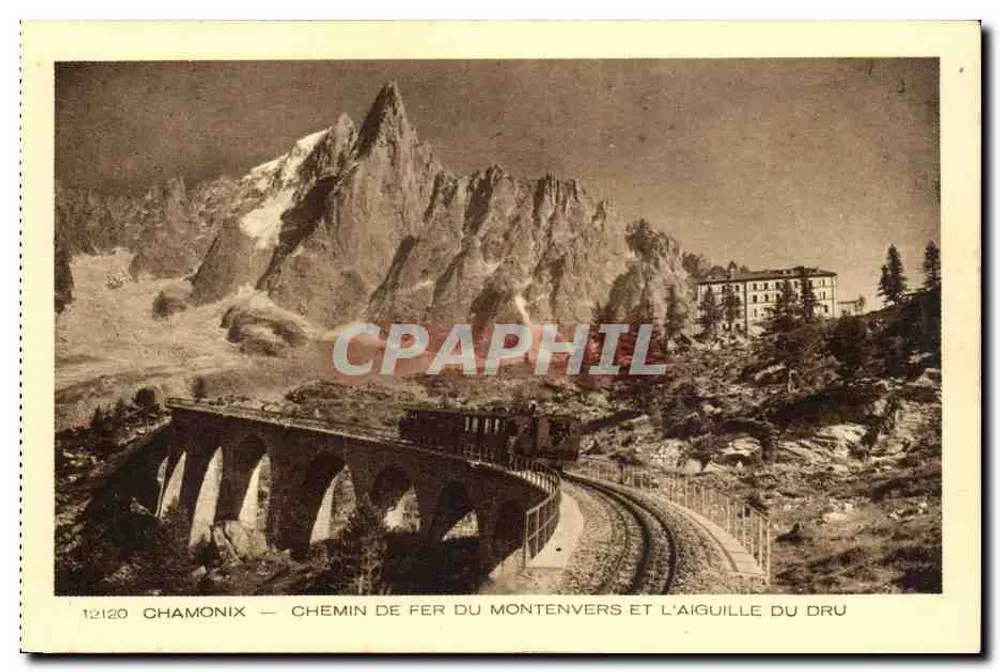 Chamonix — Chemin de fer du Montenvers et l'Aiguille du Dru - Recto
