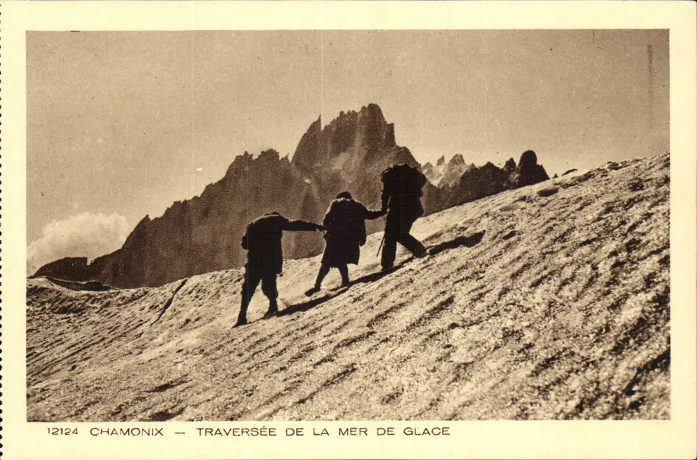 Chamonix — Traversia da Mer de Glace — editor BRAUN & Cie, Dornach - Frente
