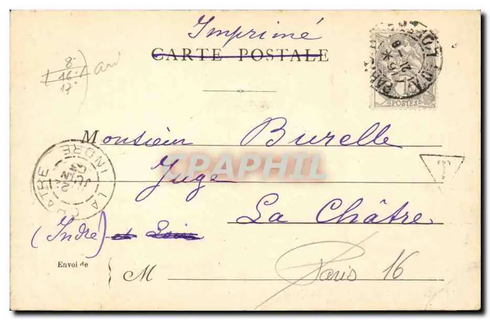 Paris — O Arco do Triunfo da Estrela — Impressora G. Gaudin - Verso