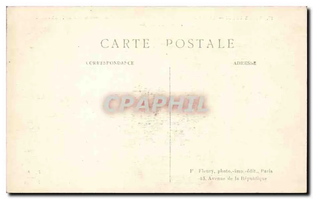 Alt Paris — Ehemaliger Panoramablick auf die Sieben Brücken während der Bauzeit des Hôtel-Dieu — F. Fleury, Paris - Rückseite