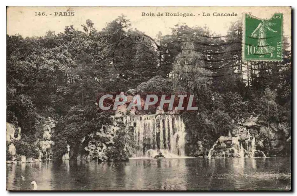 Bois de Boulogne - De Waterval — Parijs — J. Hauser, uitg. n°146 - Voorkant