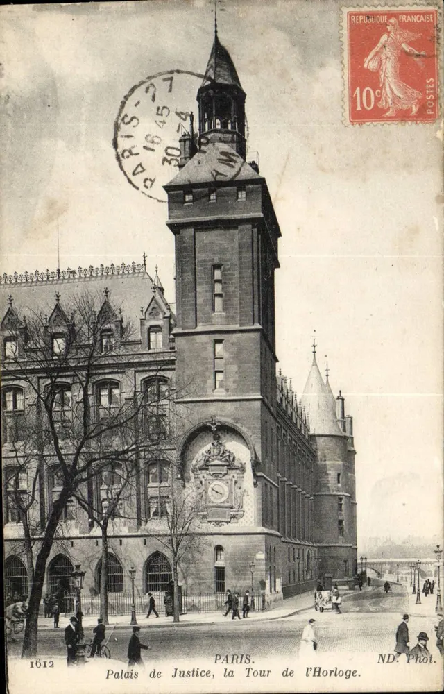 Paris — Palais de Justice, die Uhrturm — ND. Phot. - Vorderseite