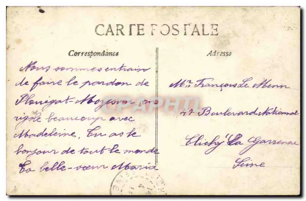 Souvenir d'Amitié — Mann in Anzug mit Blumenstrauß — Verlag AF, Nr. 547 - Rückseite