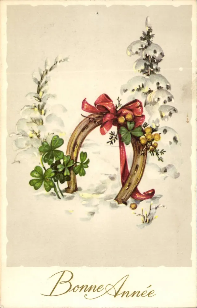 Hufeisen und Kleeblatt — Winterlandschaft — Verlag nicht sichtbar - Vorderseite
