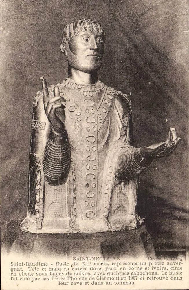 Saint-Nectaire — Busto do século XII representando um sacerdote do Auvergne — Cliché G. Gany - Frente