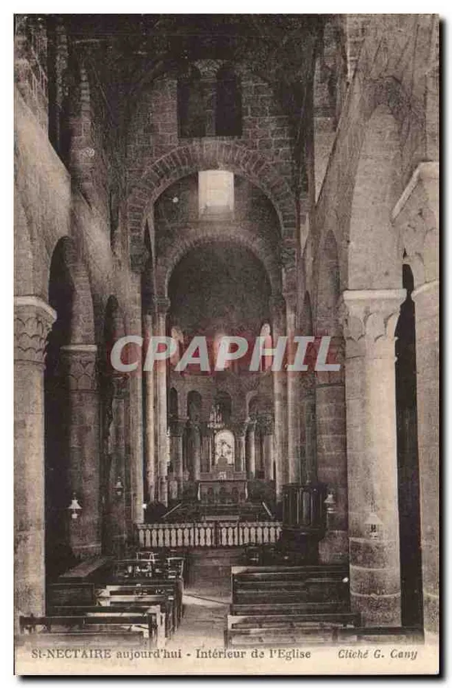 Saint-Nectaire - Interior da Igreja - Cliché G. Cany - Frente