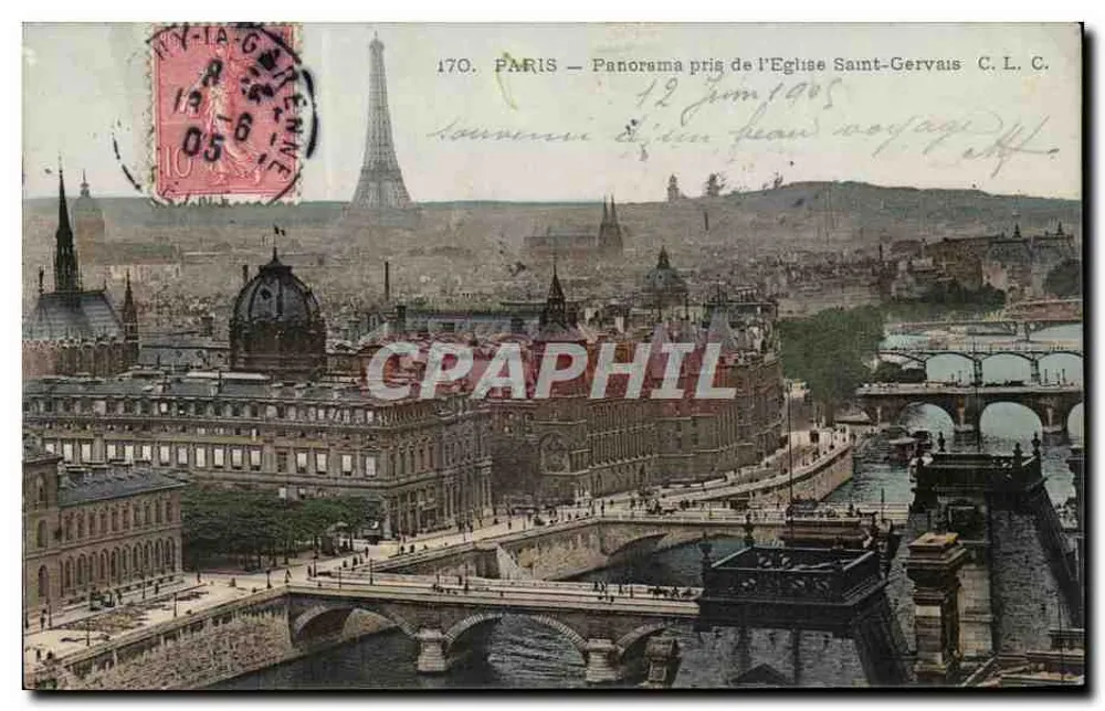PARIS — Panorama vom Kirchhof Saint-Gervais — C. L. C. — n°170 - Vorderseite