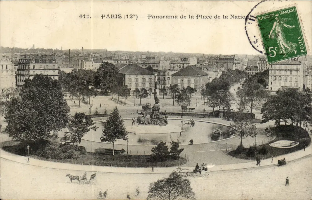 Paris (12e) — Panorama da Place de la Nation — Editor desconhecido, n° 411 - Frente