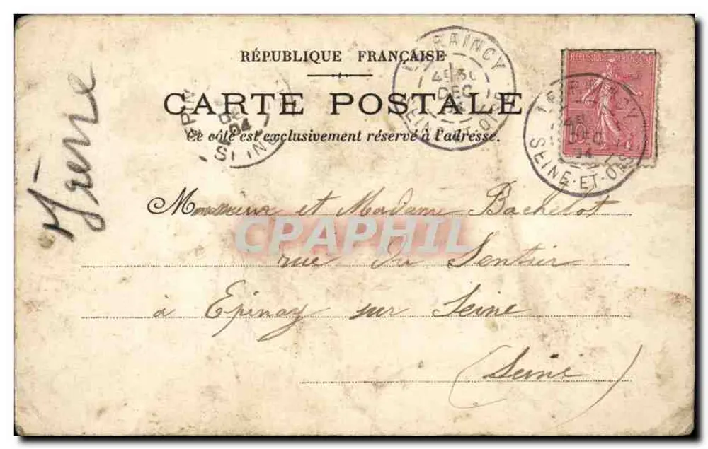 Violette Simpliçue — cartão postal decorado com violetas — editor Violette Simpliçue, número de série não visível - Verso