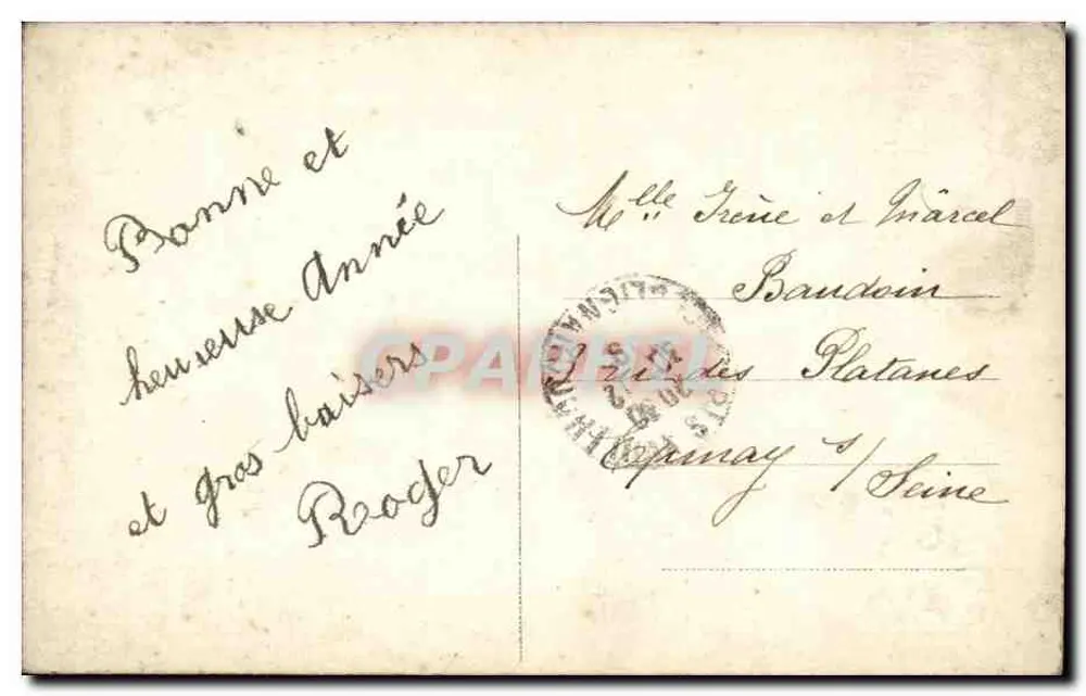 Mädchen mit Rosenstrauß — Frohe Neujahrszeit — Verleger Jeïsa, Nr. 3495 - Rückseite