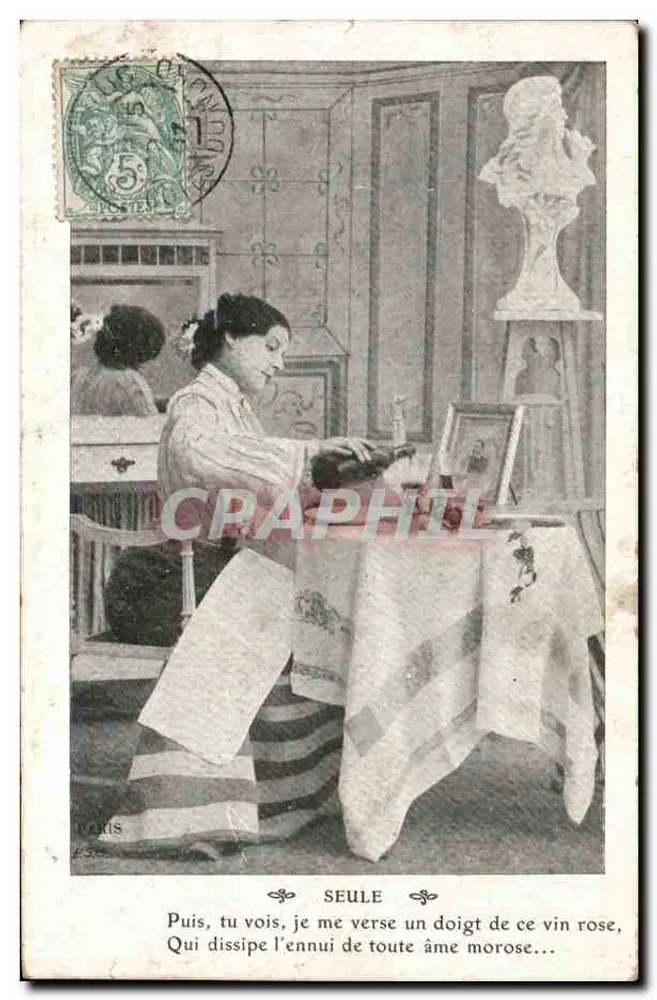 Frau allein am Tisch — Gedicht — J.C. Paris - Vorderseite