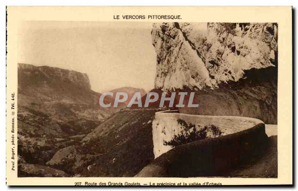 Pittoreskes Vercors — Route des Grands Goulets, der Abgrund und das Tal Echevis — Pural Boyer, photo Romans, n°207 - Vorderseite