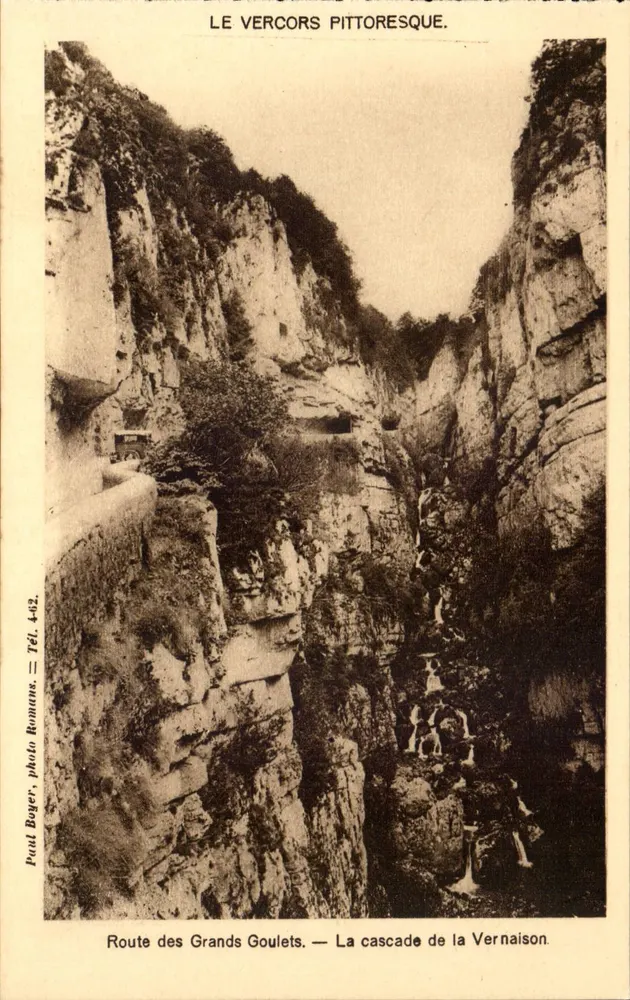Pittoreskes Vercors — Wasserfall von Vernaison — Paul Boyer, photo Boyer, Tél. 462 - Vorderseite