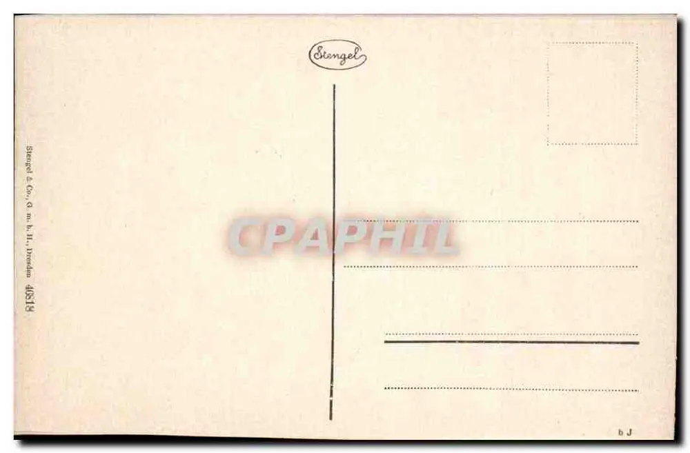 Loreleyfelsen — visão do rochedo e do barco no rio Reno — Stengel & Co., H. Dresden - Verso