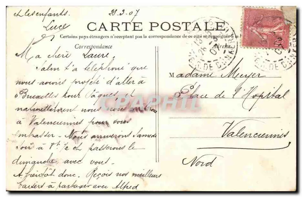 Paris — O Arco do Triunfo do Carrousel — C.M. n°5 - Verso