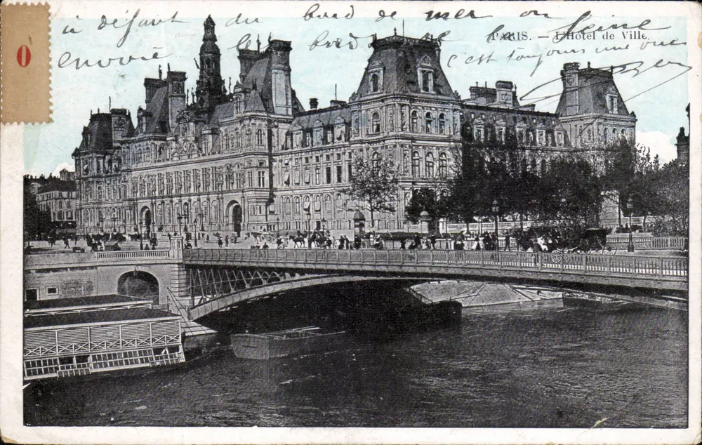 Ansicht des Rathauses von Paris — Rathaus — unbekannter Verlag, Seriennummer nicht sichtbar - Vorderseite