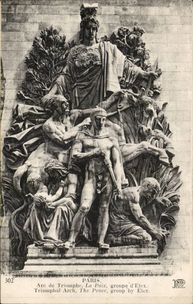 Arco do Triunfo, A Paz, grupo de Élex — Paris — JND Phot. - Frente