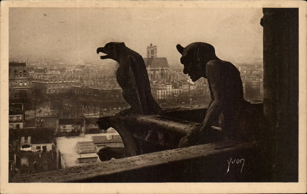 Notre-Dame de Paris — Detail der Nordfassade — Kunstausgabe YVON, Paris, Serie 7 Nr. 139 - Vorderseite