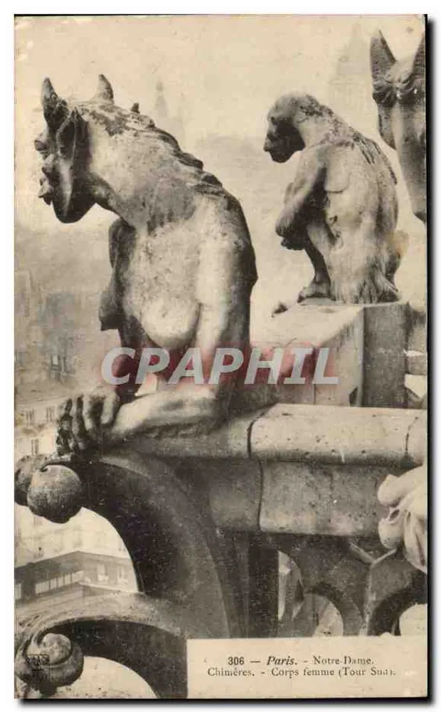 Paris - Notre-Dame - Weibliche Figur (Südturm) — 306 — Verlag - Vorderseite