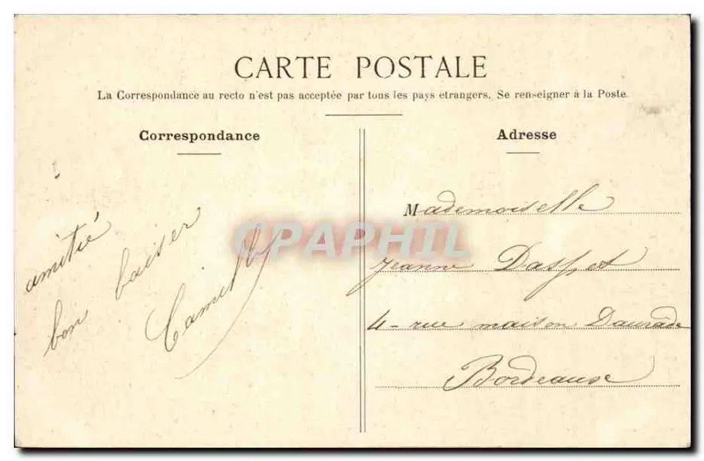 Paris (9º) - O Ópera — J. II. — n° 110 - Verso