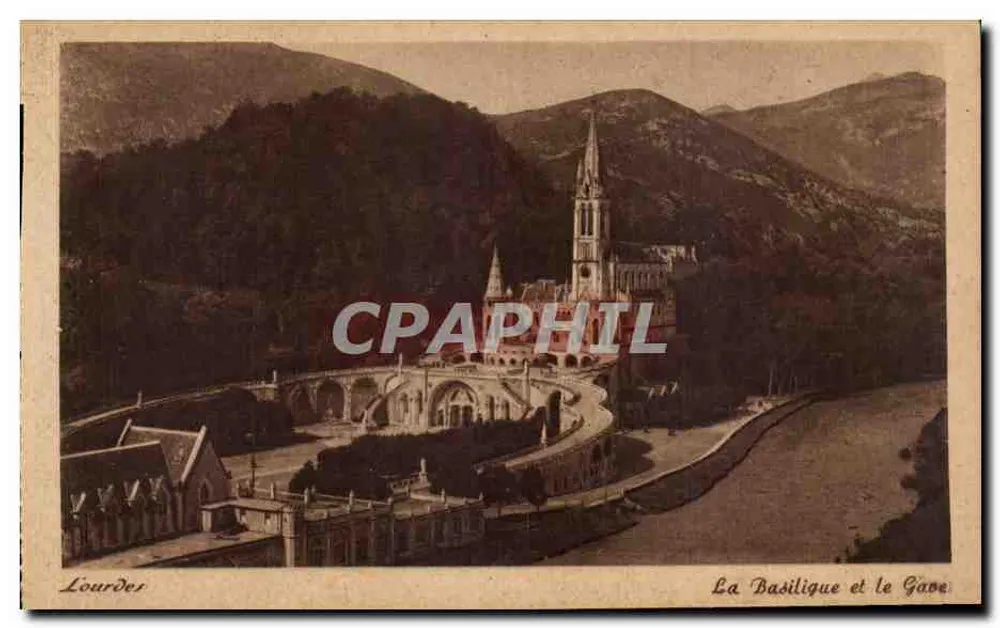 Lourdes — A Basílica e o Gave — Cie des Arts Photographiques, Paris-Strasbourg - Frente