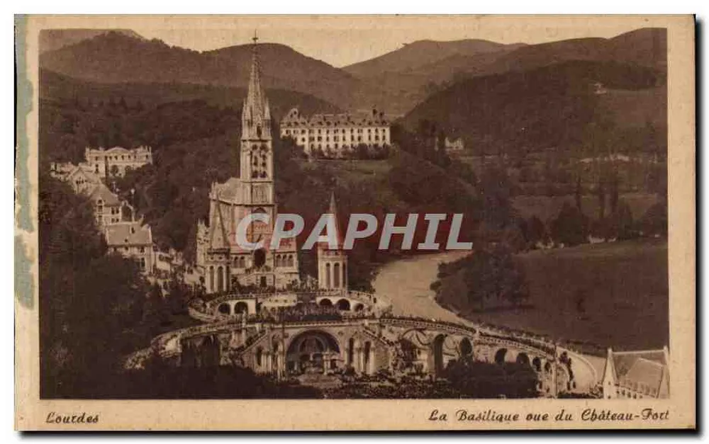 Lourdes — La Basilique du Château-Fort — Cie des Arts Photomécaniques, Strasbourg - Vorderseite