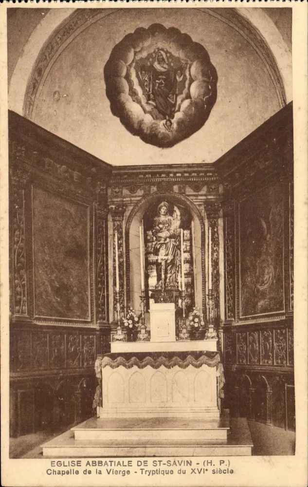 Abteikirche St-Savin — Kapelle der Jungfrau, Triptychon des 16. Jahrhunderts — H.P. - Vorderseite