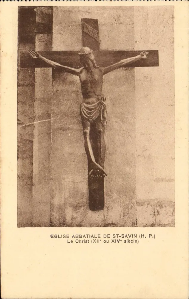O Cristo — Igreja Abacial de St-Savin (H. P.) — H. P. (H. P. = H. P. = H. P.) - Frente