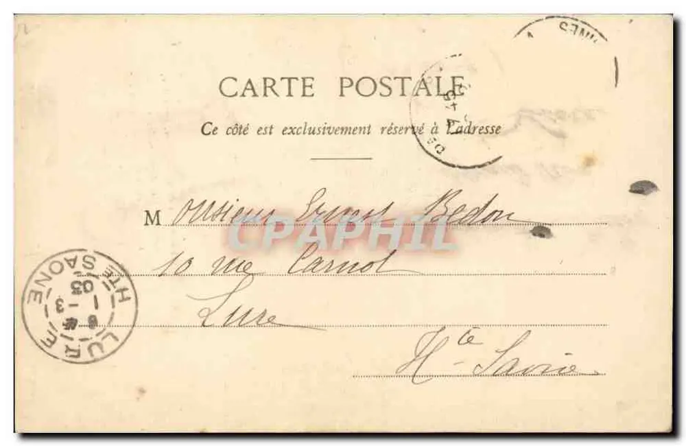 Ehevermittlungsagentur — Madame Aurore de Liménat, Direktorin in Paris, Rue du Paradis — Verlag Herperet et Cie, Nancy - Rückseite
