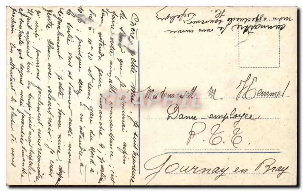 꽃다발과 함께한 두 아이 — Saint-Leu-d'Esserent, 1942년 1월 8일 — 발행사 미상, n° 7217-3 - 뒷면