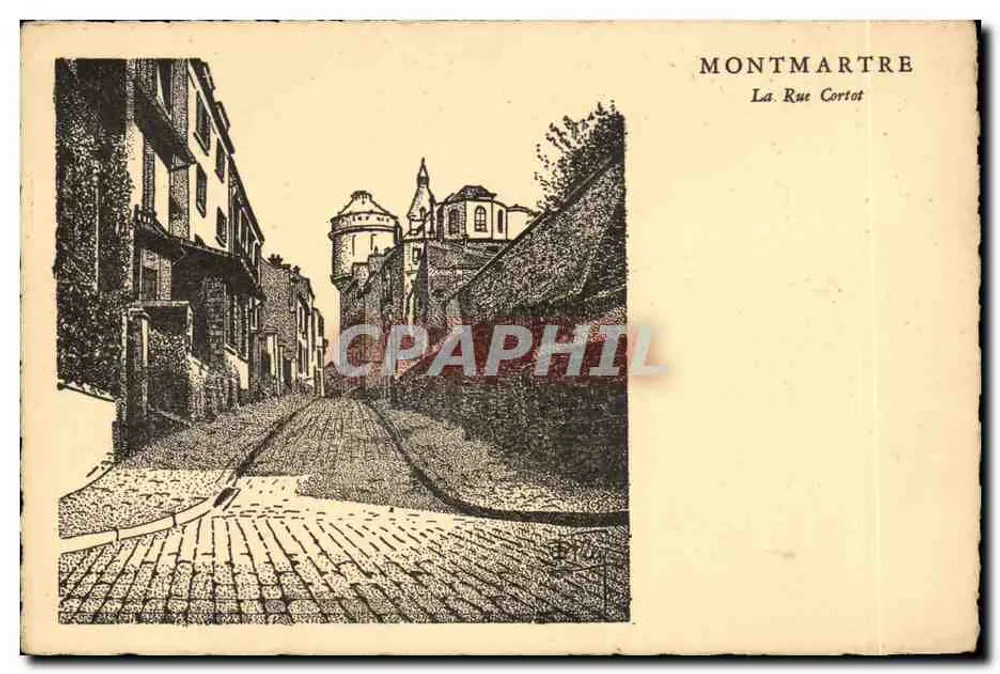 Montmartre — La Rue Cortot — unbekannter Verleger - Vorderseite