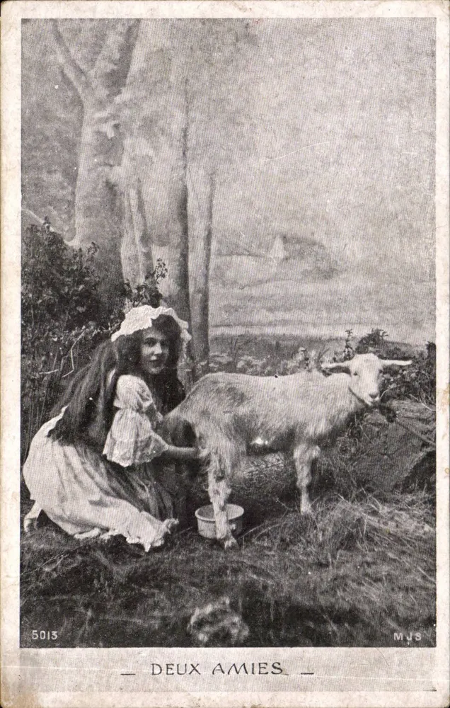Zwei Freundinnen — Ein Mädchen und eine Ziege — MJS, n° 5013 - Vorderseite