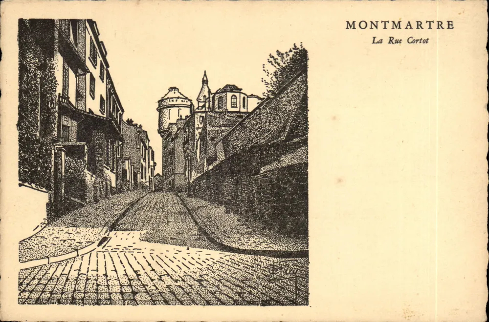 Montmartre — La Rue Cortot — unbekannte Edition - Vorderseite