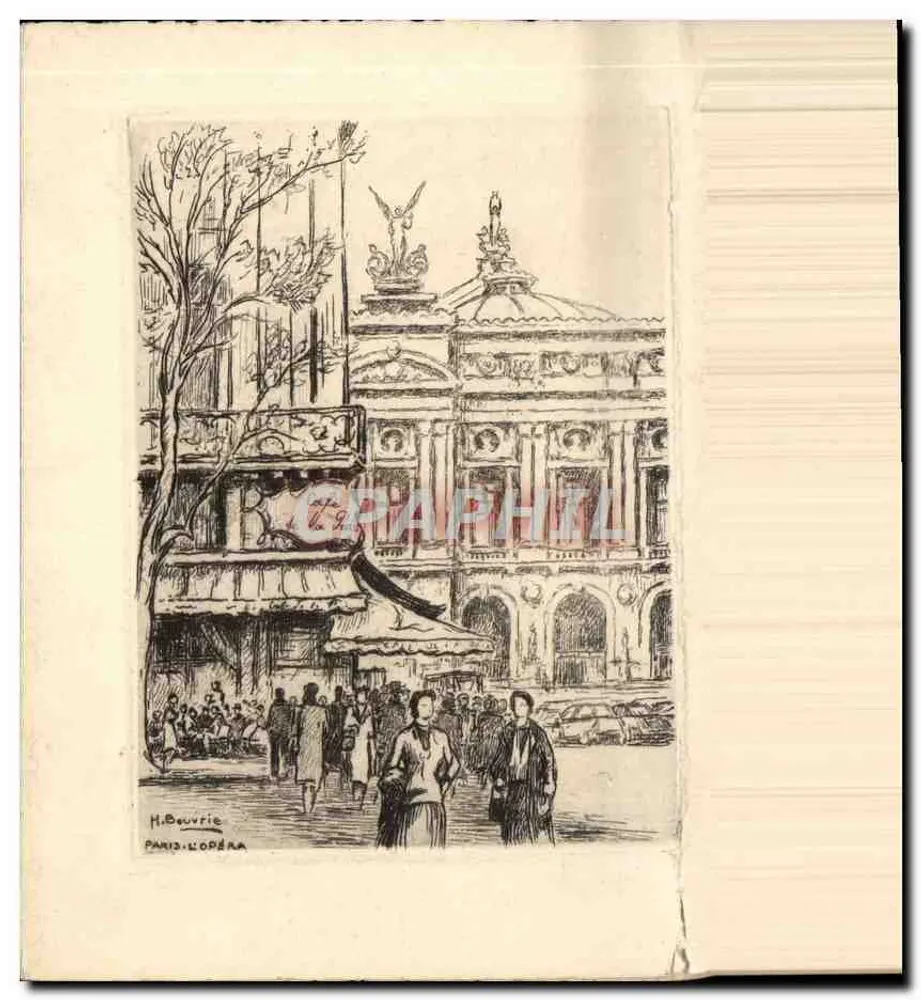 Paris. Das Opernhaus — Kupferstich von H. Bovrie — Verleger nicht sichtbar - Vorderseite