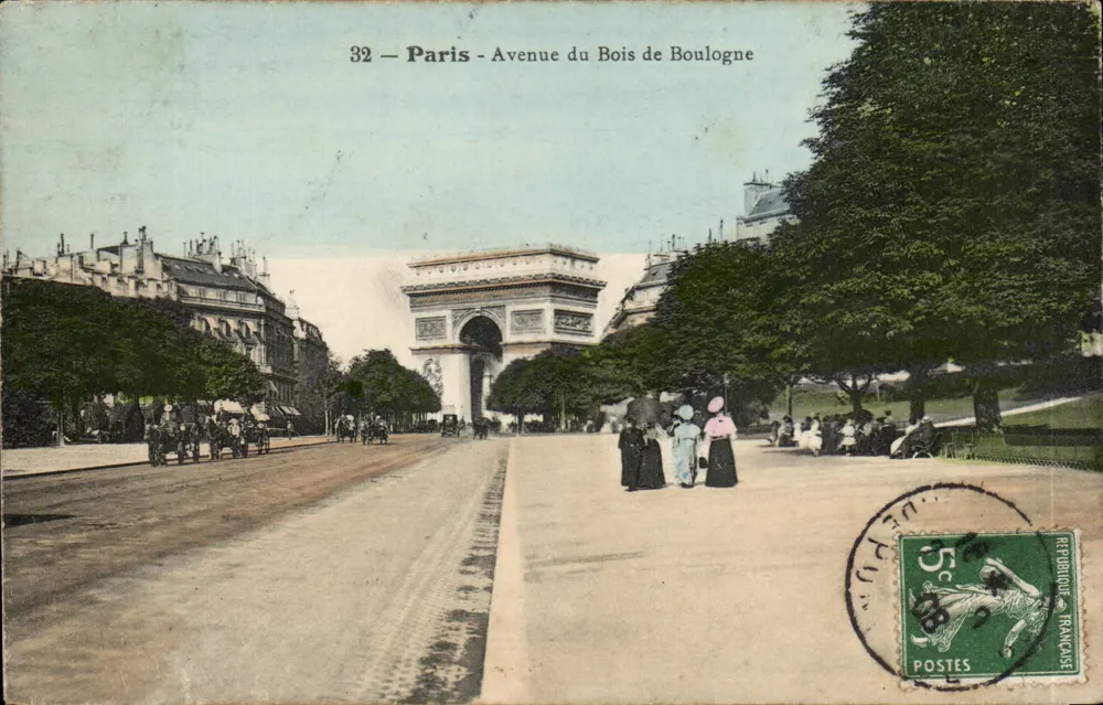 Paris - Avenue du Bois de Boulogne — Arc de Triomphe — unbekannter Verleger, Nr. 32 - Vorderseite