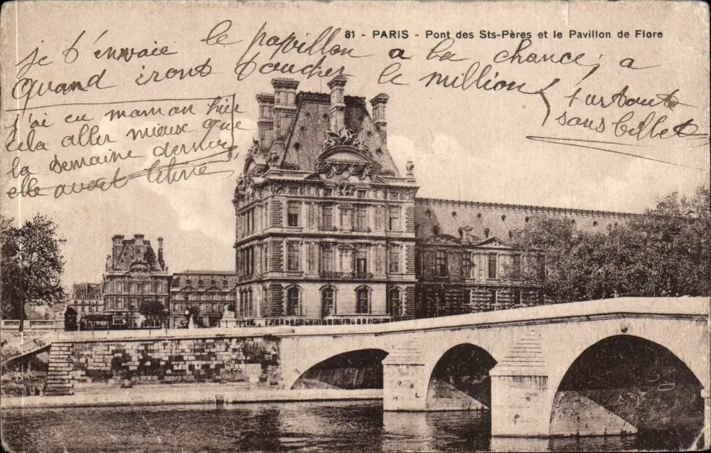 Paris - Pont des Saints-Pères und Pavillon de Flore — anonymer Verleger, Nr. 81 - Vorderseite
