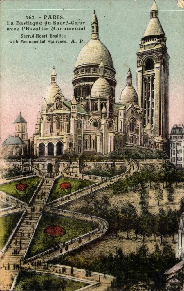 Paris — Die Basilika des Heiligen Herzens mit der monumentalen Treppe — A.P. n°462 - Vorderseite