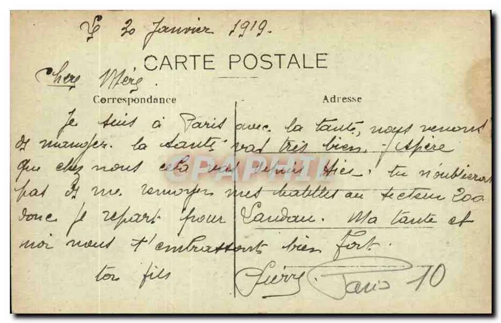 Paris — A Place de la République — C.M. n°40 - Verso