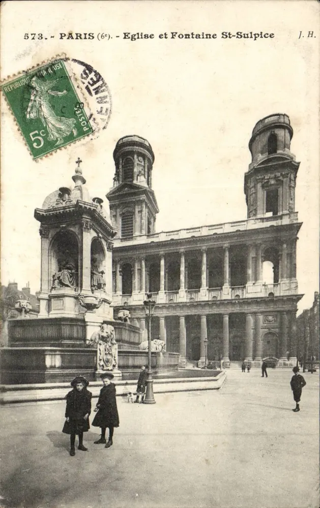 Parigi (6°) - Chiesa e Fontana di San Sulpizio — J.H. n°573 - Recto