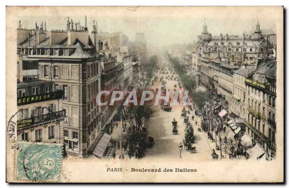 PARIS – Boulevard des Italiens — vue aérienne — éditeur N.G. Paris - Recto