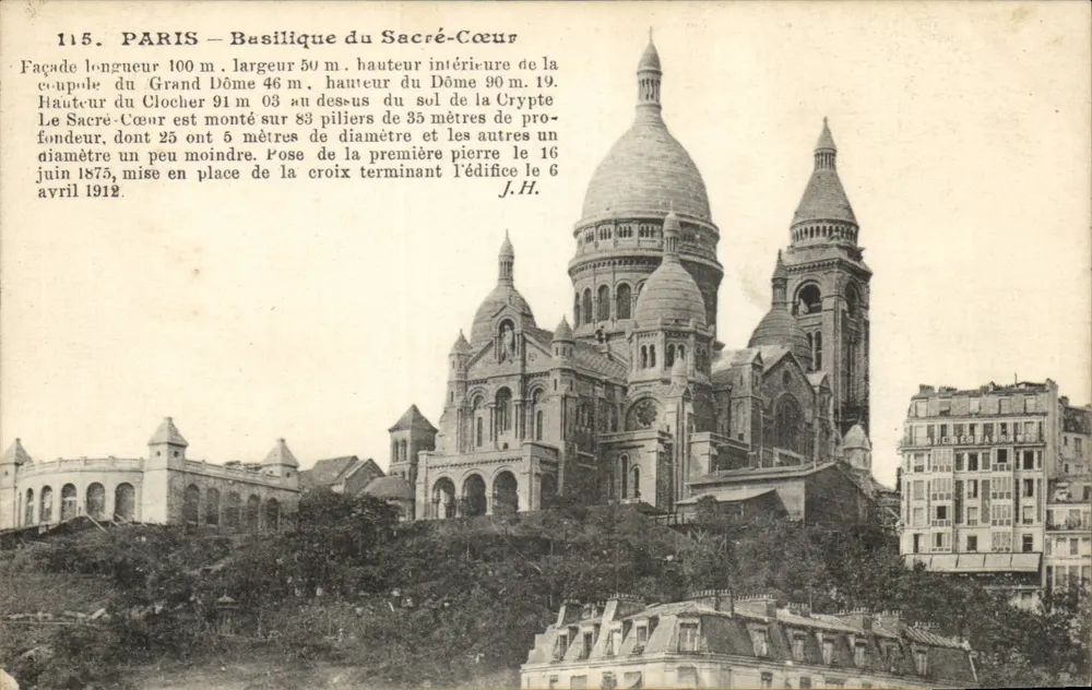 Paris — Basilika des Heiligen Herzens — Verlag J.H. n°115 - Vorderseite