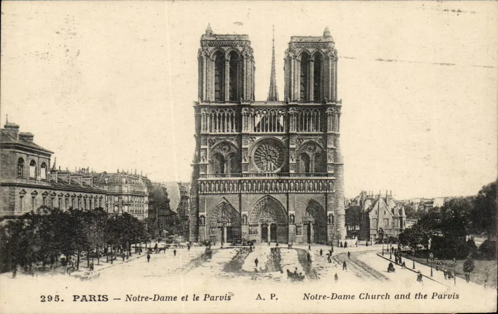 Paris — Notre-Dame e o Parvis — A.P. n°295 - Frente