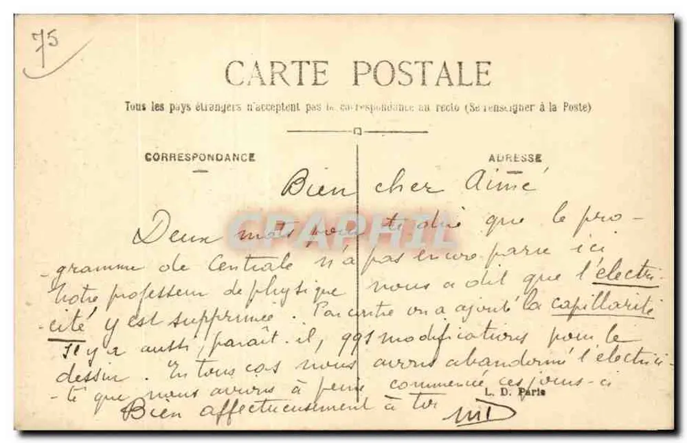 PARIS — Der Senat und der Luxembourg-Garten — L. D. - Rückseite