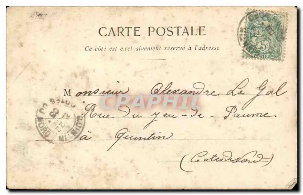 Frau im Ballkleid — humorvoller Text — Sammlung G. I. D. de Nantes - Rückseite